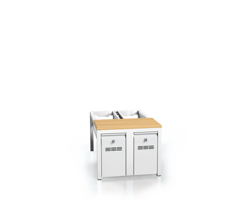 Předlavička s bukovými latěmi  - se zásuvkami na obuv 375 x 500 x 800